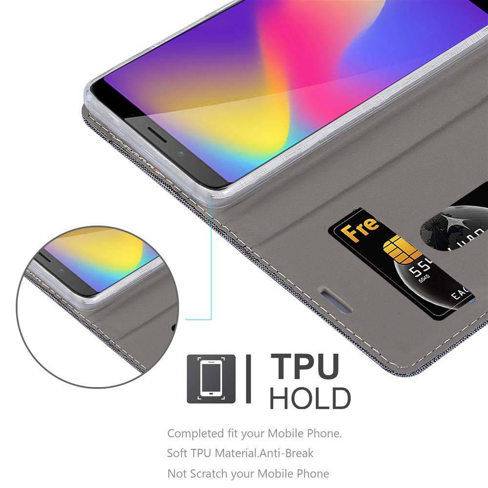 Cadorabo Hülle für ZTE Nubia N3 Schutzhülle in Grau Handy Hülle Etui Book Case Cover