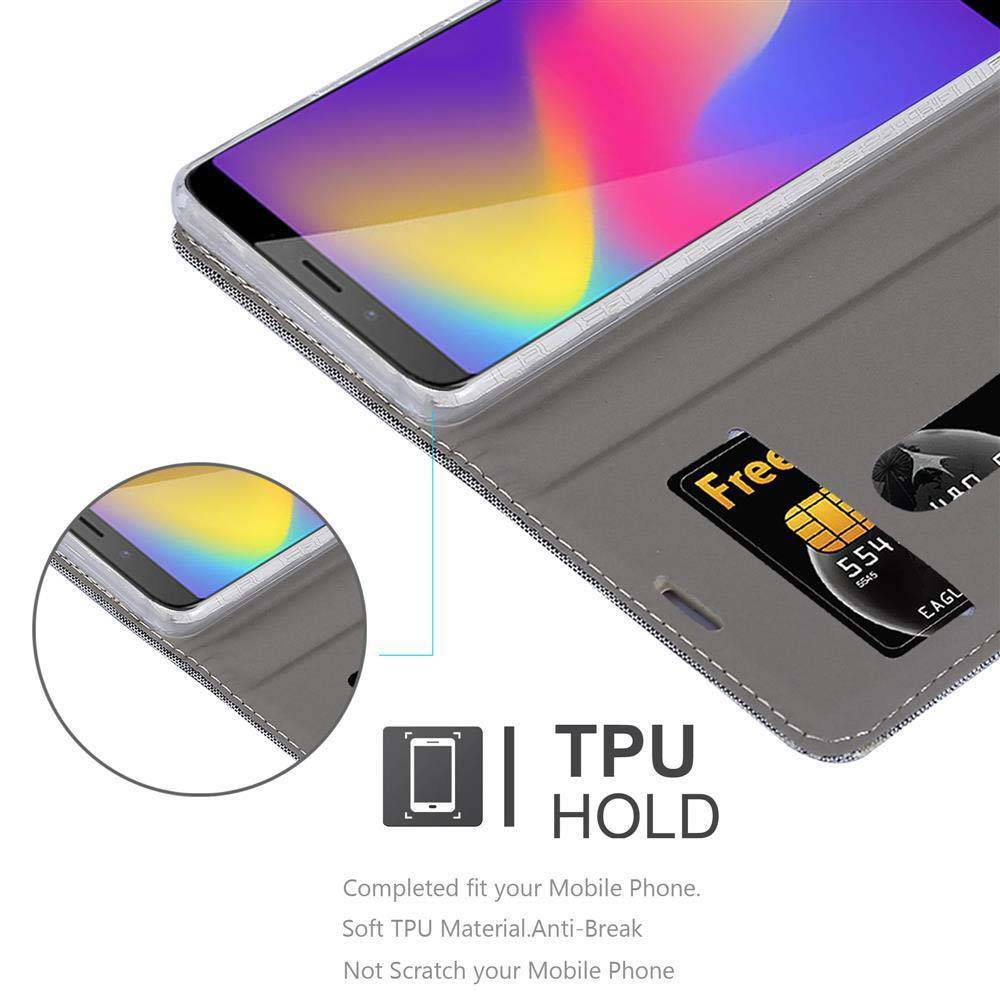 Cadorabo Hülle für ZTE Nubia N3 Schutzhülle in Grau Handy Hülle Etui Book Case Cover