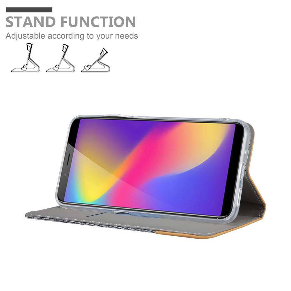 Cadorabo Hülle für ZTE Nubia N3 Schutzhülle in Grau Handy Hülle Etui Book Case Cover
