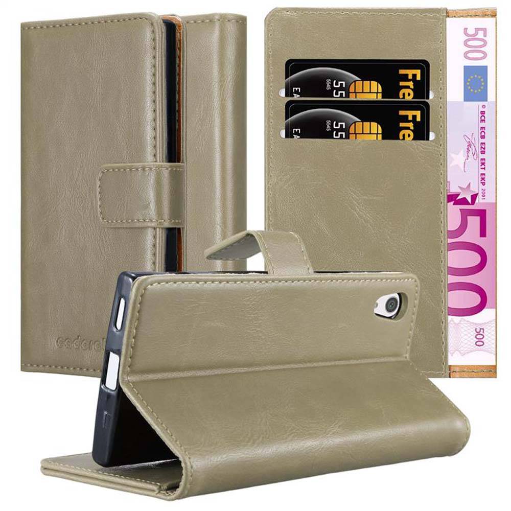 Cadorabo Hülle für Sony Xperia XA1 Schutzhülle in Braun Handyhülle Book Tasche Case Etui Luxury