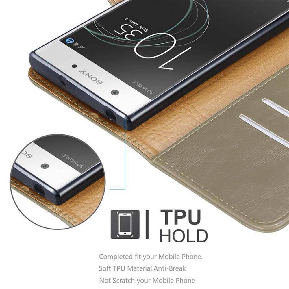 Cadorabo Hülle für Sony Xperia XA1 Schutzhülle in Braun Handyhülle Book Tasche Case Etui Luxury