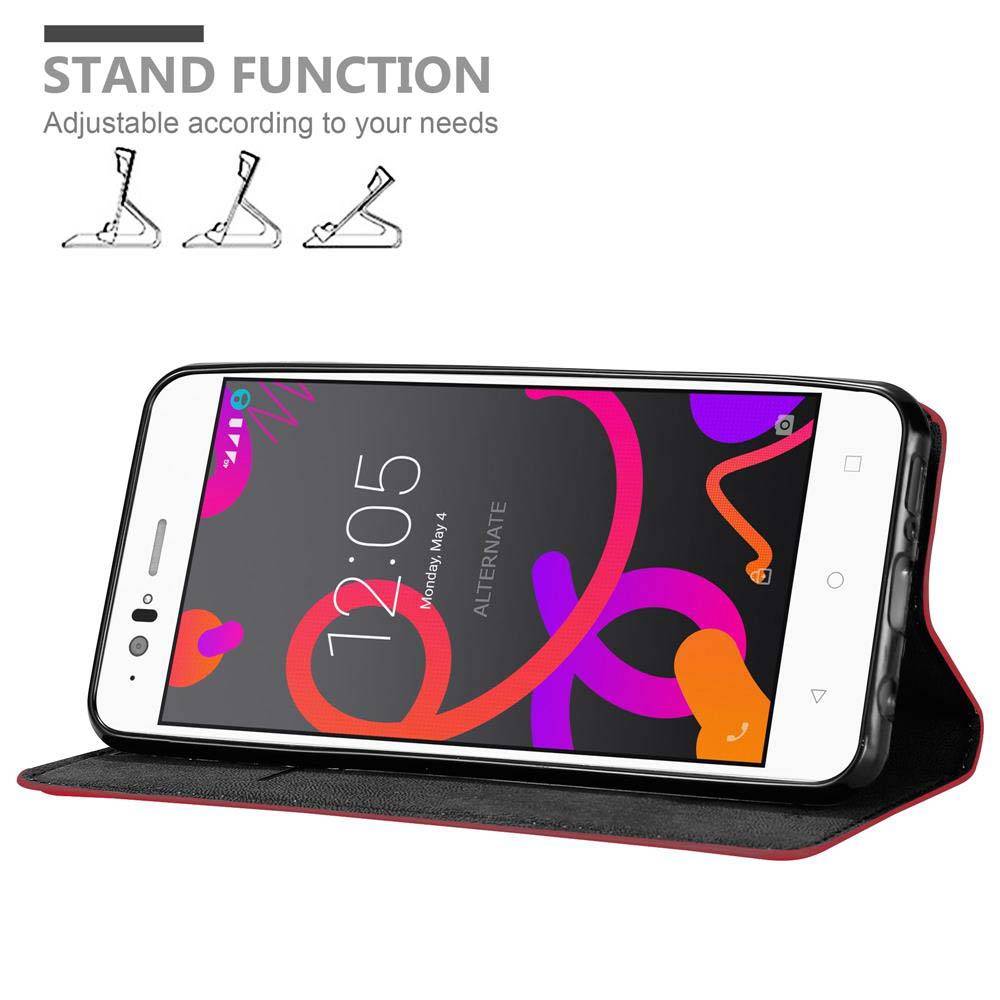 Cadorabo Hülle für BQ Aquaris M5 Schutz Hülle in Rot Handyhülle Etui Case Cover Magnetverschluss