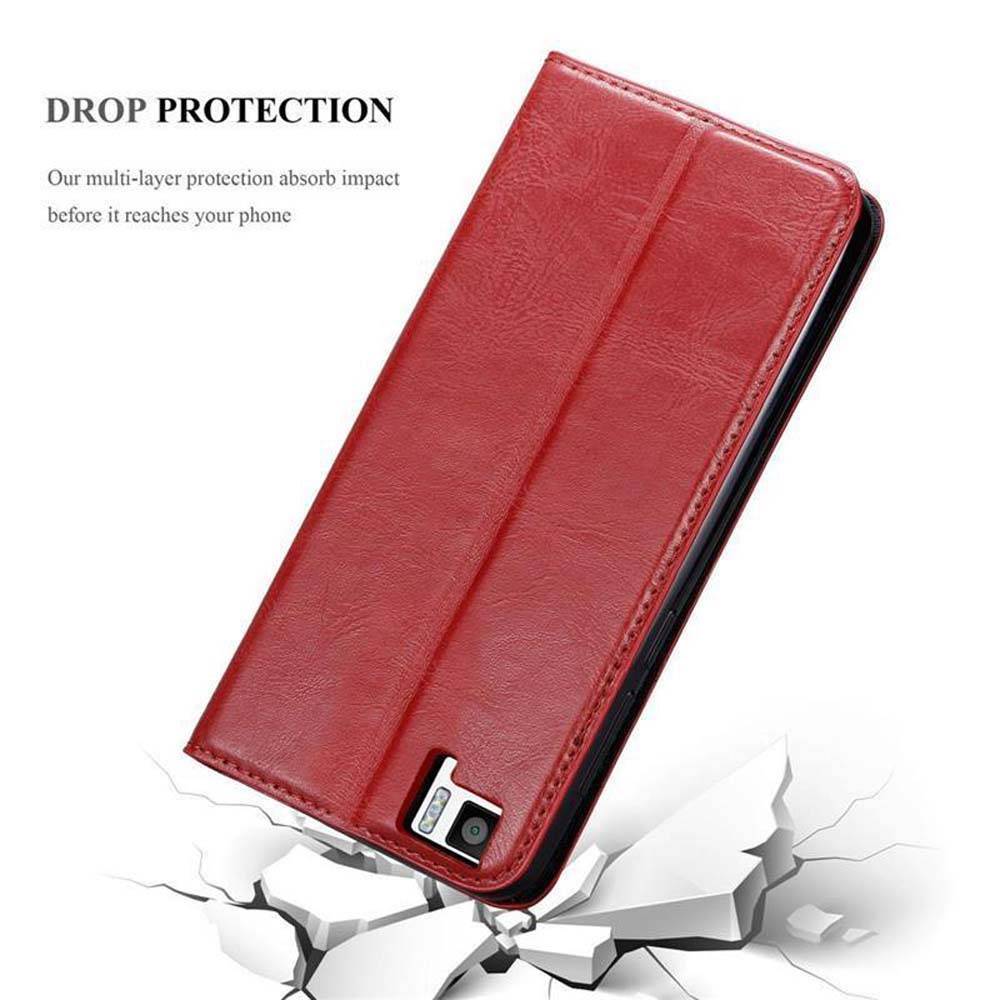 Cadorabo Hülle für BQ Aquaris M5 Schutz Hülle in Rot Handyhülle Etui Case Cover Magnetverschluss