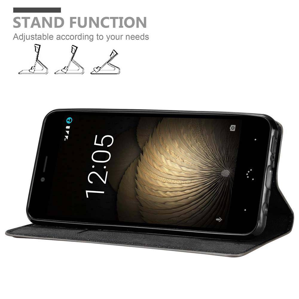 Cadorabo Hülle für BQ Aquaris U PLUS Schutz Hülle in Braun Handyhülle Etui Case Cover Magnetverschluss
