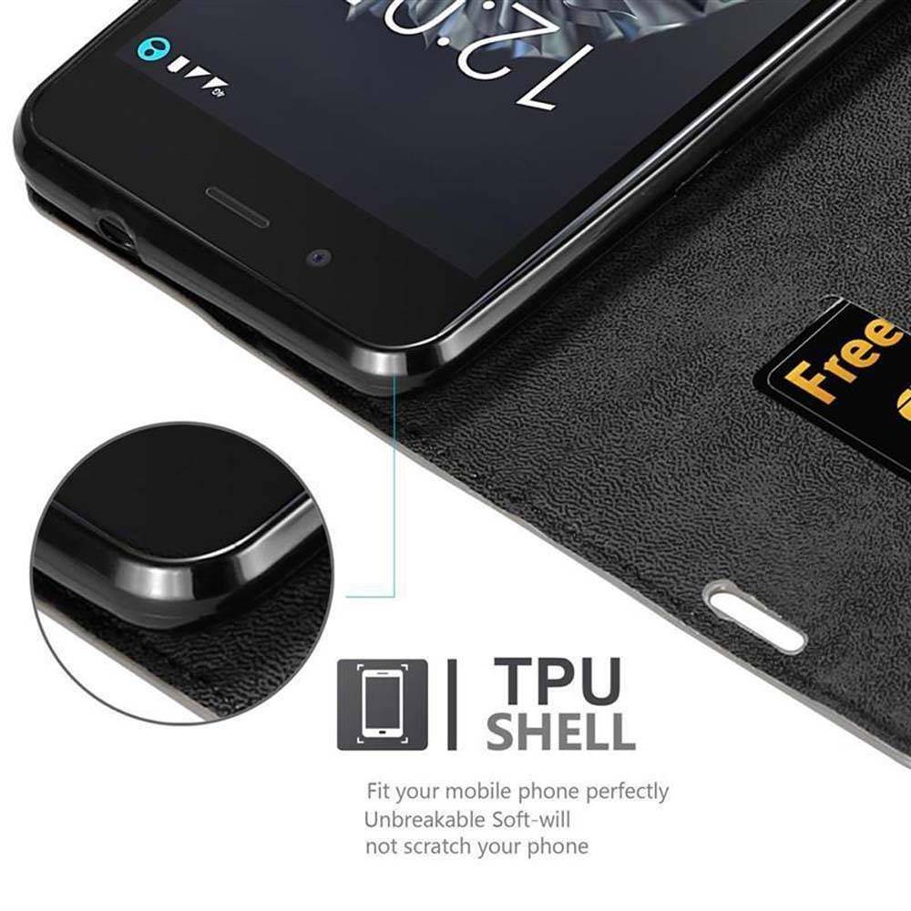 Cadorabo Hülle für BQ Aquaris X5 Schutz Hülle in Braun Handyhülle Etui Case Cover Magnetverschluss