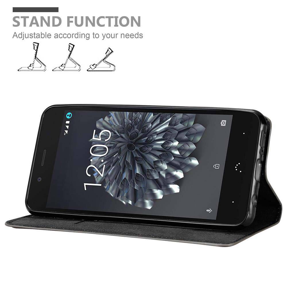 Cadorabo Hülle für BQ Aquaris X5 Schutz Hülle in Braun Handyhülle Etui Case Cover Magnetverschluss