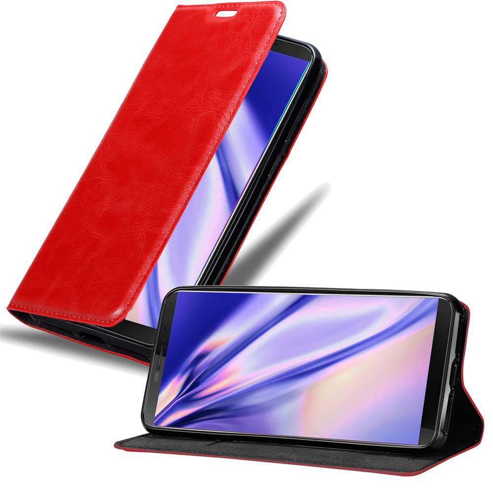 Cadorabo Hülle für Cubot J3 PRO Schutz Hülle in Rot Handyhülle Etui Case Cover Magnetverschluss