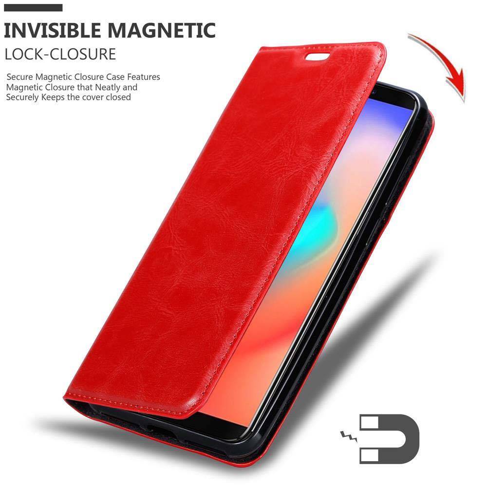 Cadorabo Hülle für Cubot J3 PRO Schutz Hülle in Rot Handyhülle Etui Case Cover Magnetverschluss