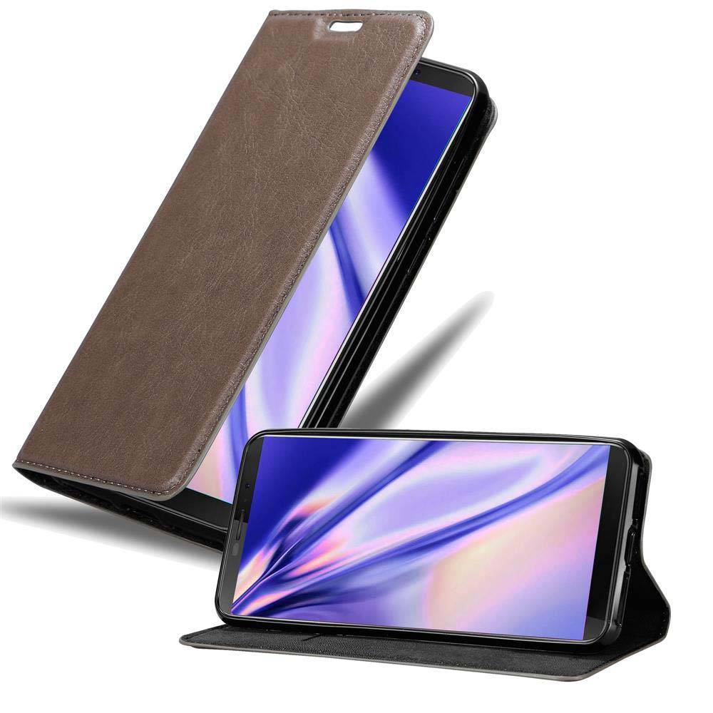 Cadorabo Hülle für Cubot J3 PRO Schutz Hülle in Braun Handyhülle Etui Case Cover Magnetverschluss