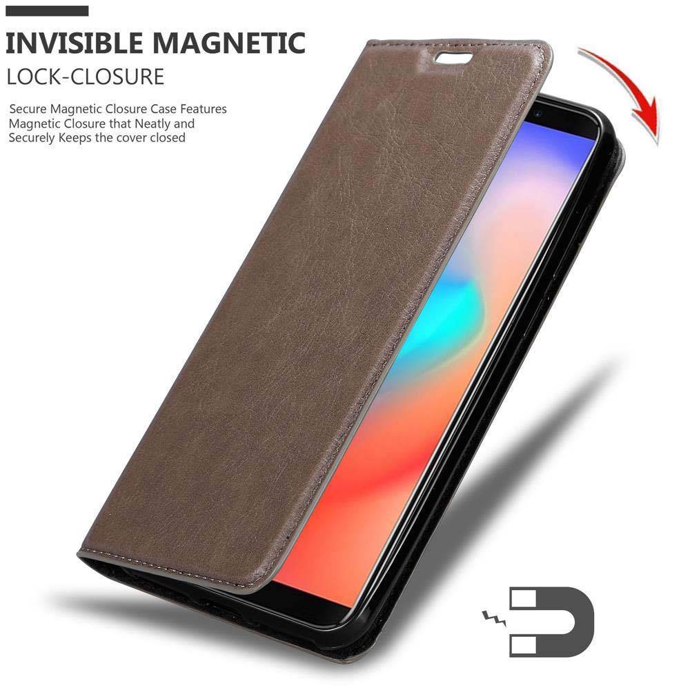 Cadorabo Hülle für Cubot J3 PRO Schutz Hülle in Braun Handyhülle Etui Case Cover Magnetverschluss