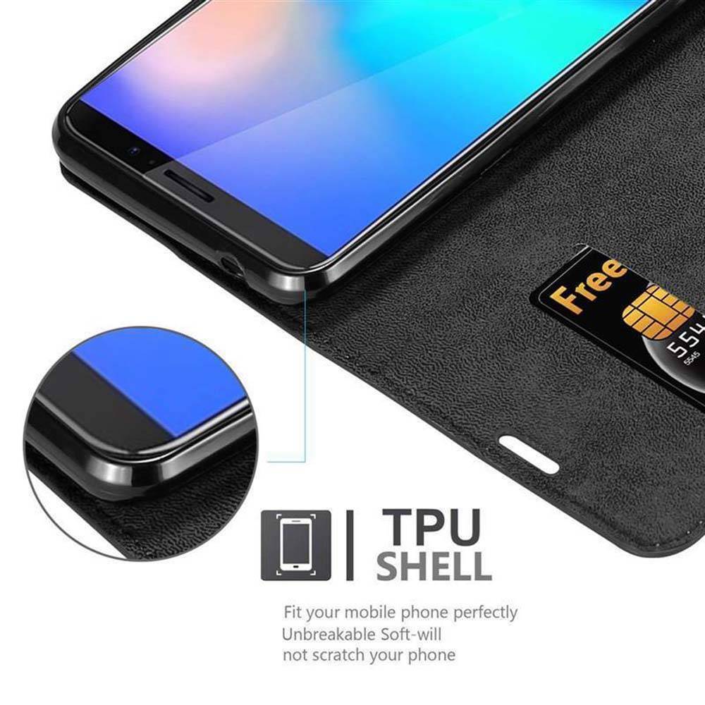 Cadorabo Hülle für Cubot J3 PRO Schutz Hülle in Schwarz Handyhülle Etui Case Cover Magnetverschluss