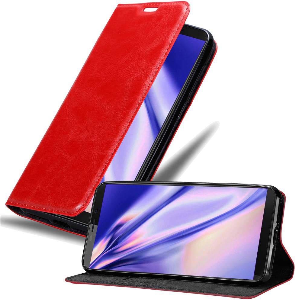 Cadorabo Hülle für Cubot NOVA Schutz Hülle in Rot Handyhülle Etui Case Cover Magnetverschluss
