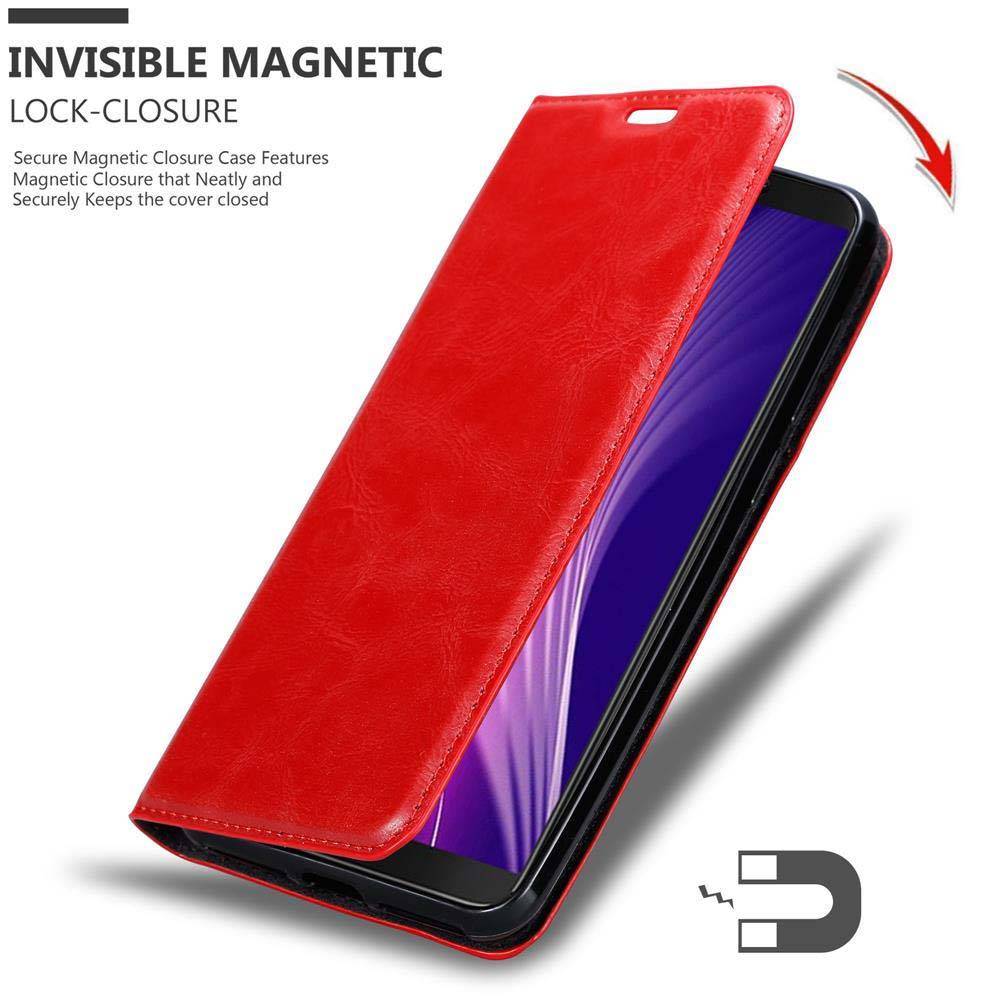 Cadorabo Hülle für Cubot NOVA Schutz Hülle in Rot Handyhülle Etui Case Cover Magnetverschluss