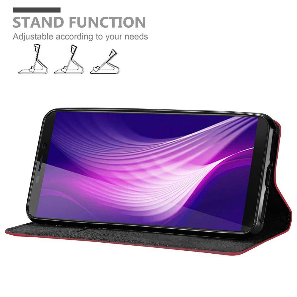 Cadorabo Hülle für Cubot NOVA Schutz Hülle in Rot Handyhülle Etui Case Cover Magnetverschluss