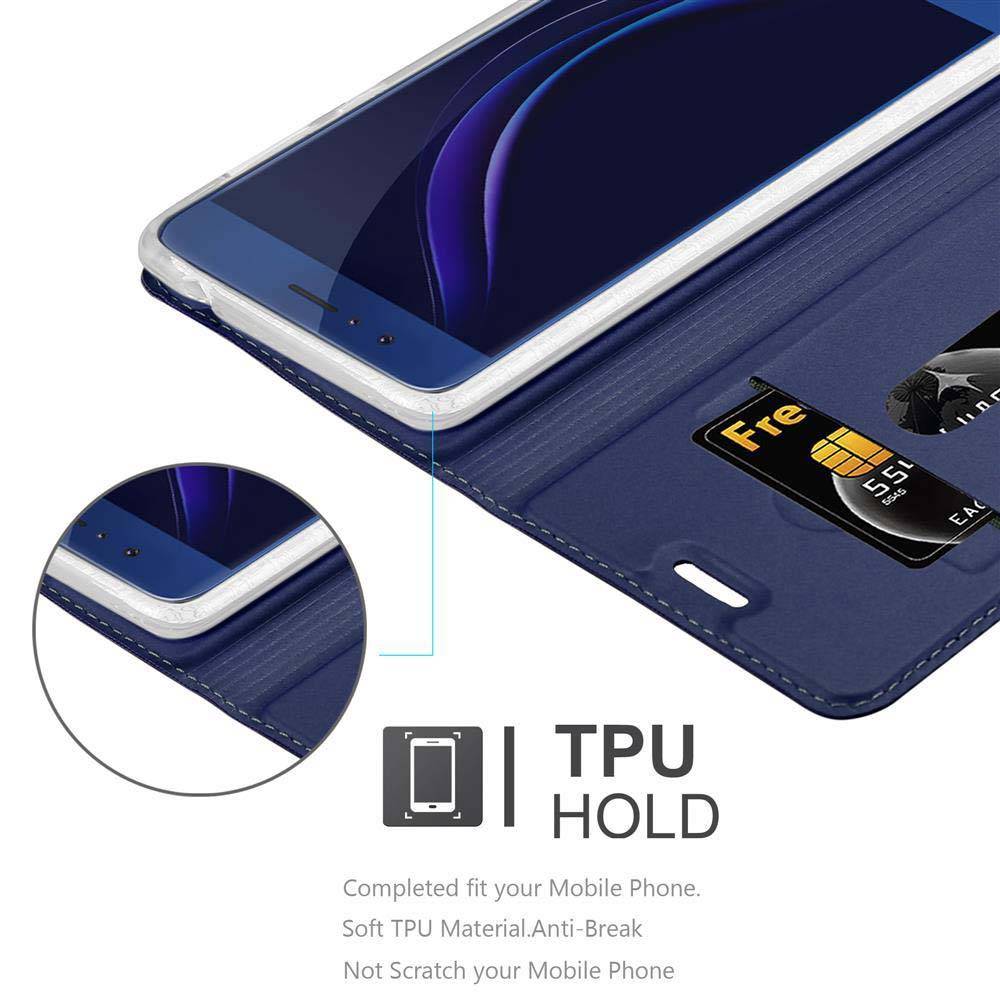 Cadorabo Handyhülle für Honor 8 / 8 PREMIUM Schutz Hülle in Blau Cover Etui Book Case Booklet
