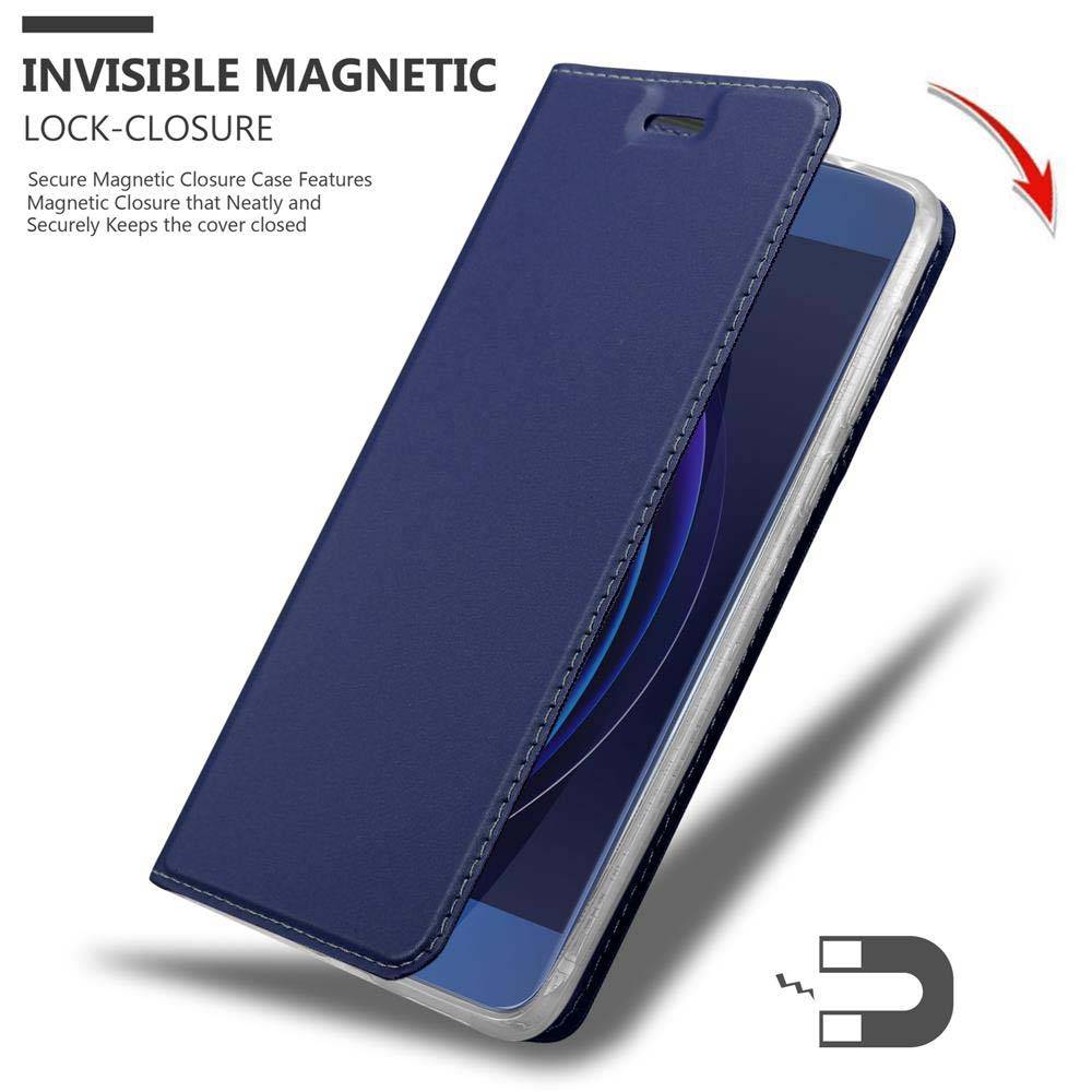 Cadorabo Handyhülle für Honor 8 / 8 PREMIUM Schutz Hülle in Blau Cover Etui Book Case Booklet