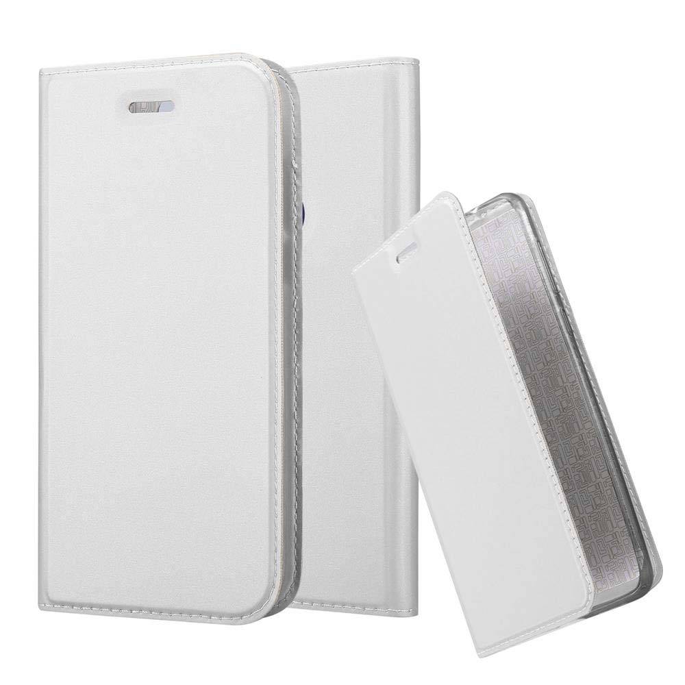 Cadorabo Handyhülle für Honor 8 / 8 PREMIUM Schutz Hülle in Silber Cover Etui Book Case Booklet