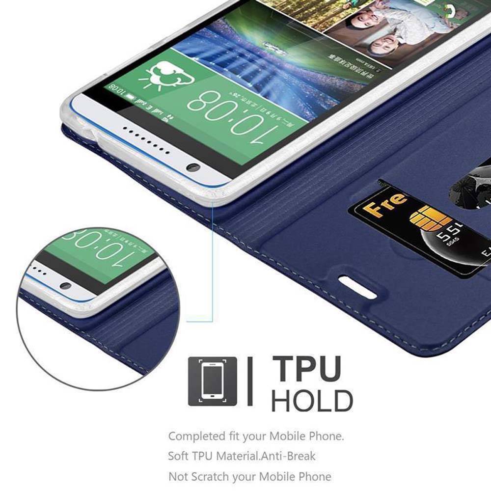 Cadorabo Handyhülle für HTC Desire 820 Schutz Hülle in Blau Cover Etui Book Case Booklet