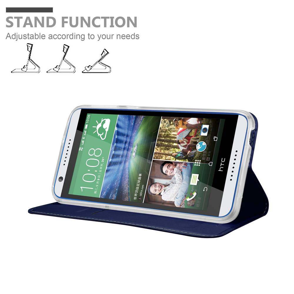Cadorabo Handyhülle für HTC Desire 820 Schutz Hülle in Blau Cover Etui Book Case Booklet