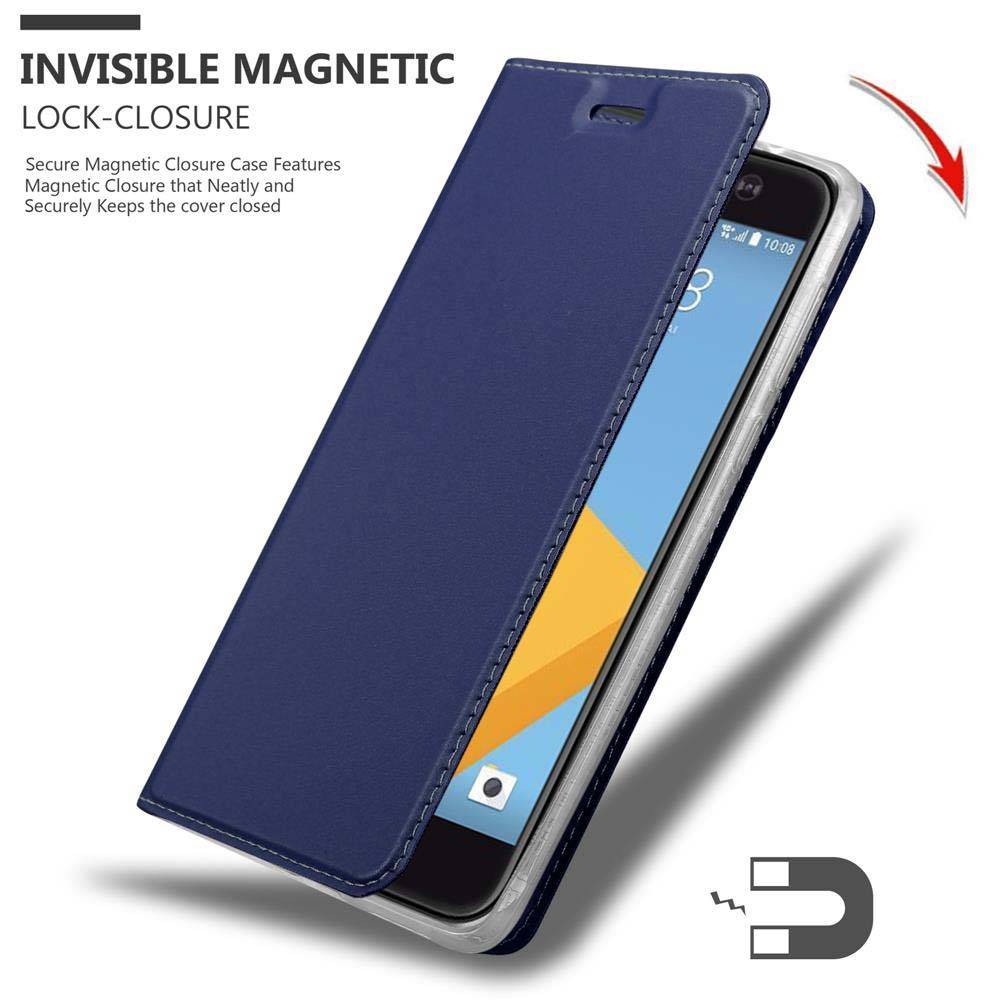 Cadorabo Handyhülle für HTC ONE M10 Schutz Hülle in Blau Cover Etui Book Case Booklet