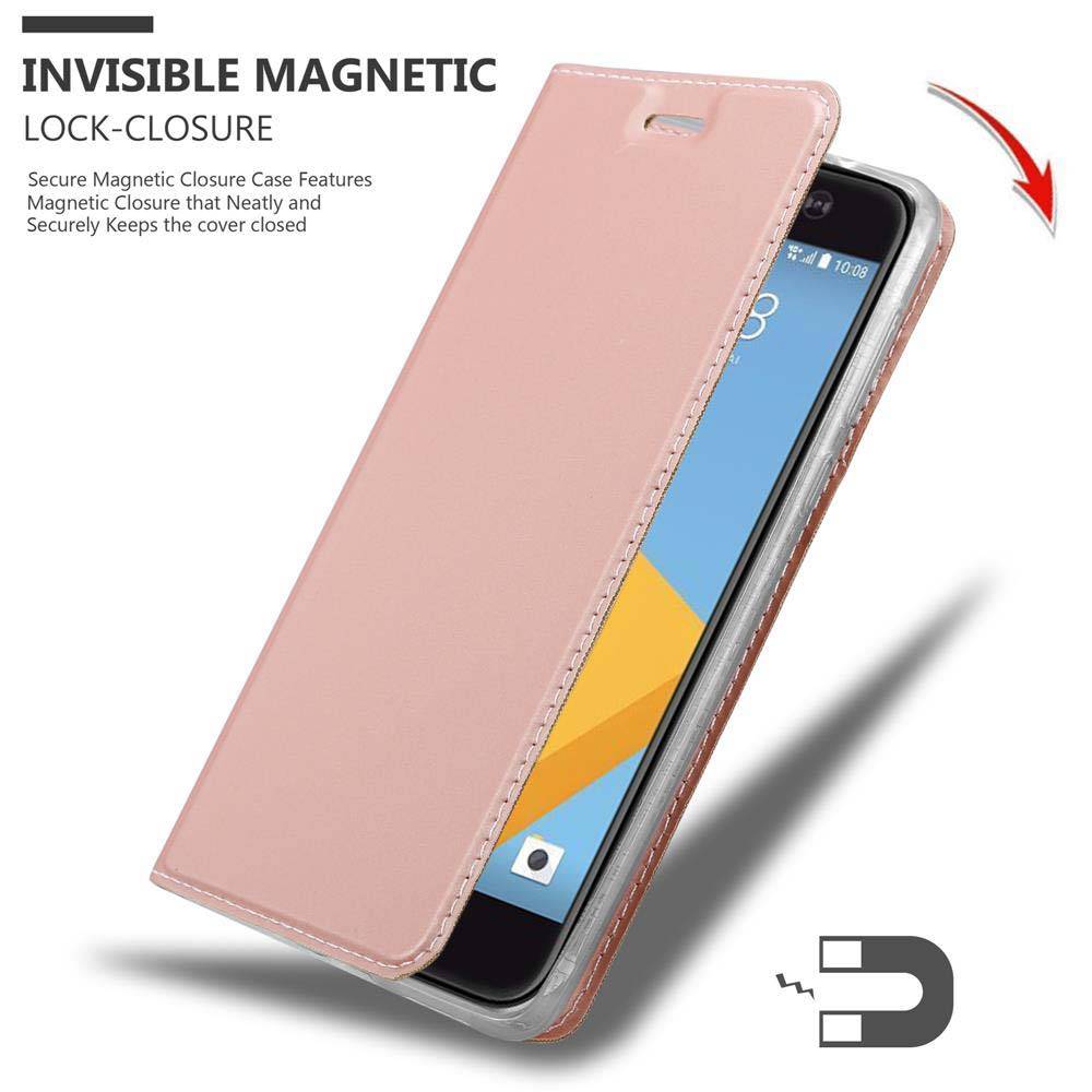 Cadorabo Handyhülle für HTC ONE M10 Schutz Hülle in Rosa Cover Etui Book Case Booklet