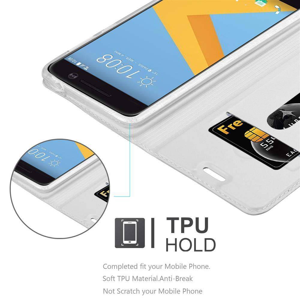 Cadorabo Handyhülle für HTC ONE M10 Schutz Hülle in Silber Cover Etui Book Case Booklet