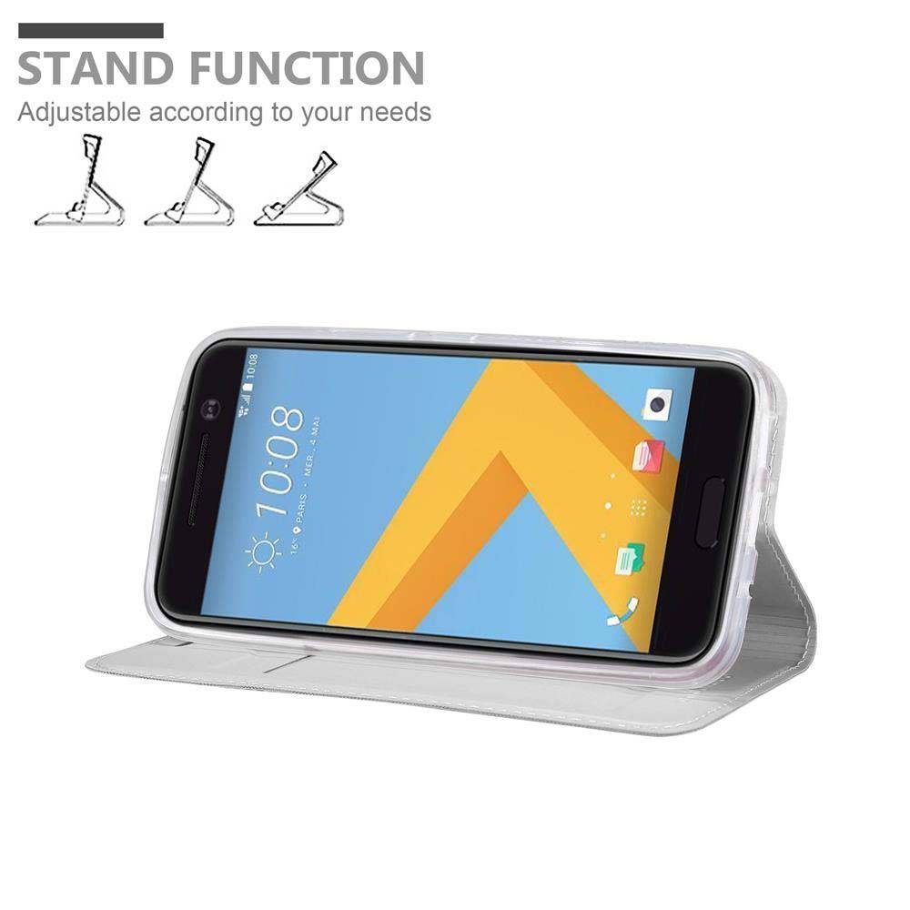 Cadorabo Handyhülle für HTC ONE M10 Schutz Hülle in Silber Cover Etui Book Case Booklet