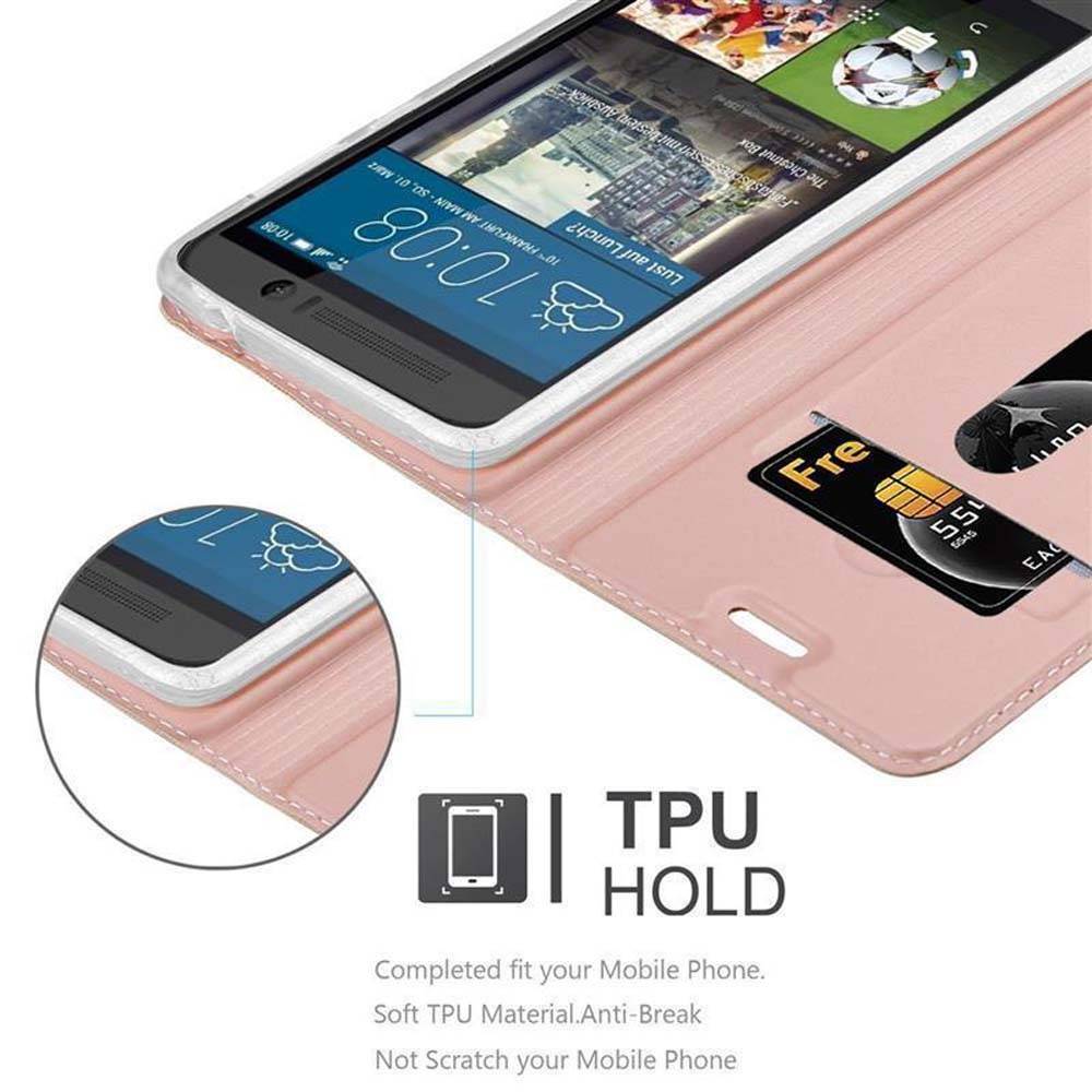 Cadorabo Handyhülle für HTC ONE M9 Schutz Hülle in Rosa Cover Etui Book Case Booklet