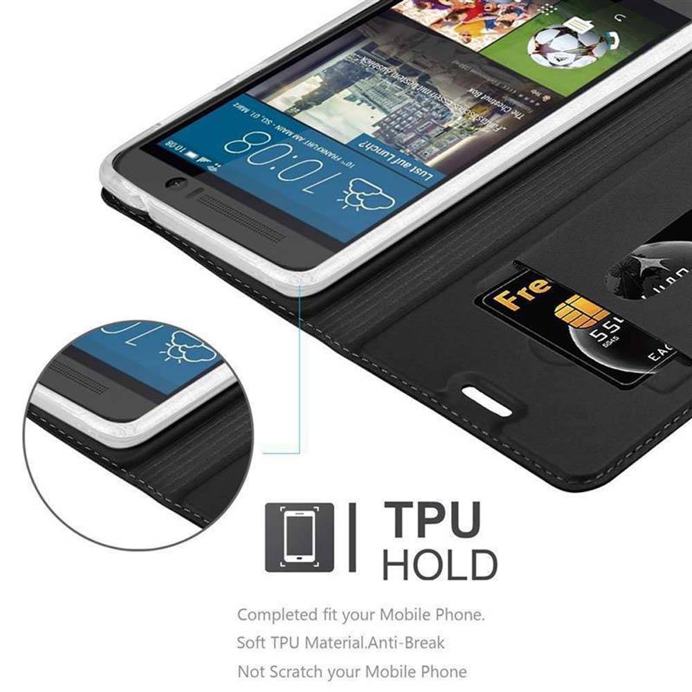 Cadorabo Handyhülle für HTC One M9 Schutz Hülle in Schwarz Cover Etui Book Case Booklet