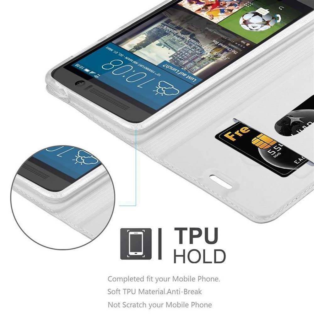 Cadorabo Handyhülle für HTC ONE M9 Schutz Hülle in Silber Cover Etui Book Case Booklet