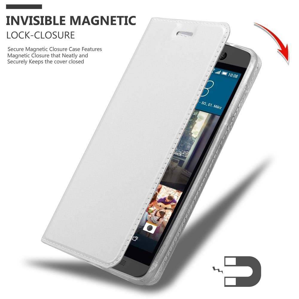 Cadorabo Handyhülle für HTC ONE M9 Schutz Hülle in Silber Cover Etui Book Case Booklet