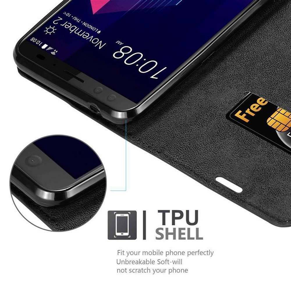 Cadorabo Hülle für HTC U12 PLUS Schutz Hülle in Schwarz Handyhülle Etui Case Cover Magnetverschluss