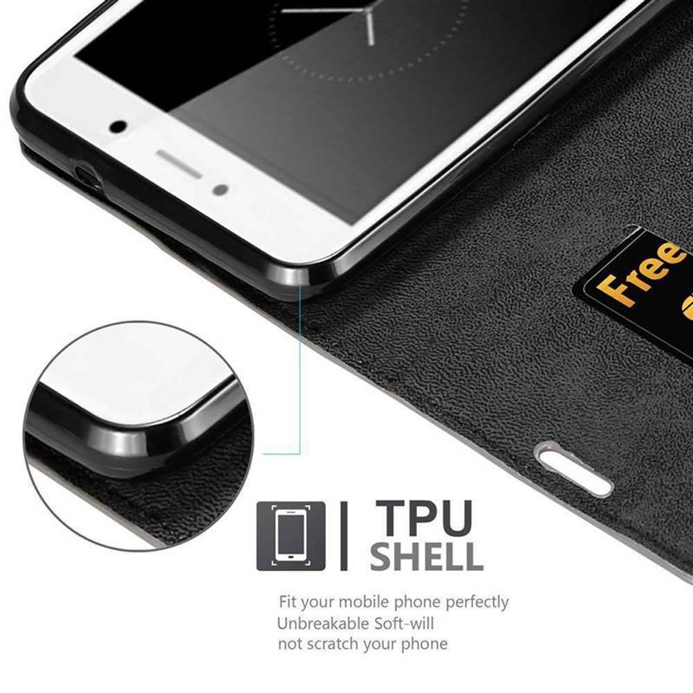 Cadorabo Hülle für Huawei Enjoy 7 PLUS Schutz Hülle in Braun Handyhülle Etui Case Cover Magnetverschluss