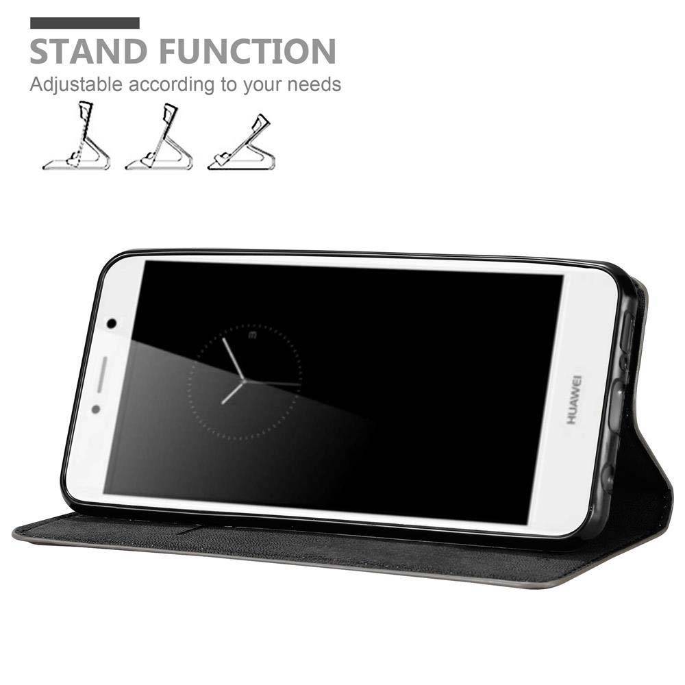 Cadorabo Hülle für Huawei Enjoy 7 PLUS Schutz Hülle in Braun Handyhülle Etui Case Cover Magnetverschluss