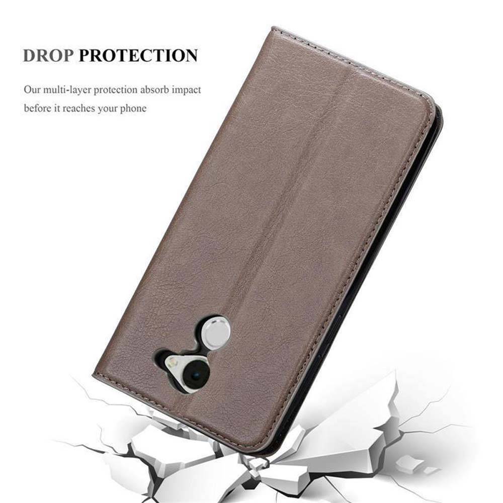 Cadorabo Hülle für Huawei Enjoy 7 PLUS Schutz Hülle in Braun Handyhülle Etui Case Cover Magnetverschluss
