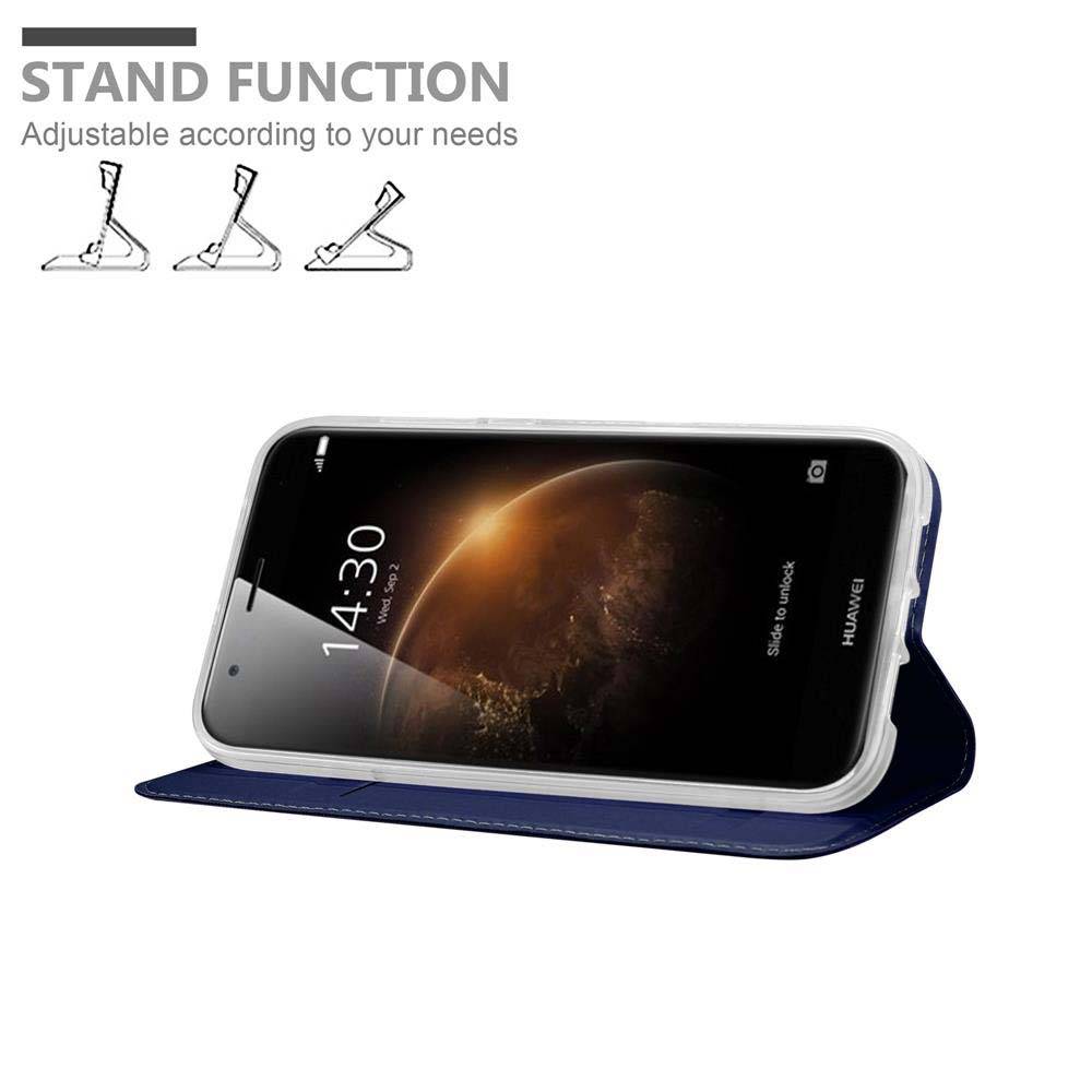 Cadorabo Handyhülle für Huawei ASCEND G7 PLUS / G8 / GX8 Schutz Hülle in Blau Cover Etui Book Case Booklet