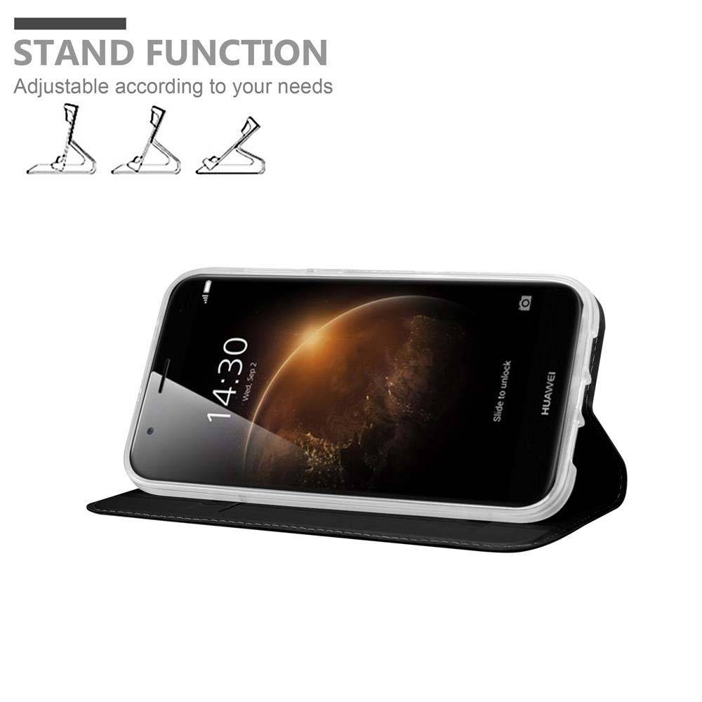 Cadorabo Handyhülle für Huawei ASCEND G7 PLUS / G8 / GX8 Schutz Hülle in Schwarz Cover Etui Book Case Booklet