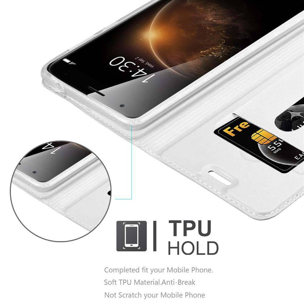 Cadorabo Handyhülle für Huawei ASCEND G7 PLUS / G8 / GX8 Schutz Hülle in Silber Cover Etui Book Case Booklet