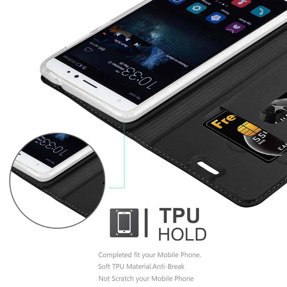 Cadorabo Handyhülle für Huawei MATE S Schutz Hülle in Schwarz Cover Etui Book Case Booklet