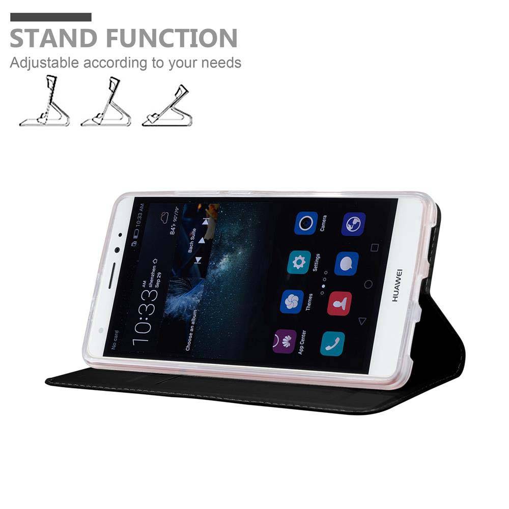 Cadorabo Handyhülle für Huawei MATE S Schutz Hülle in Schwarz Cover Etui Book Case Booklet