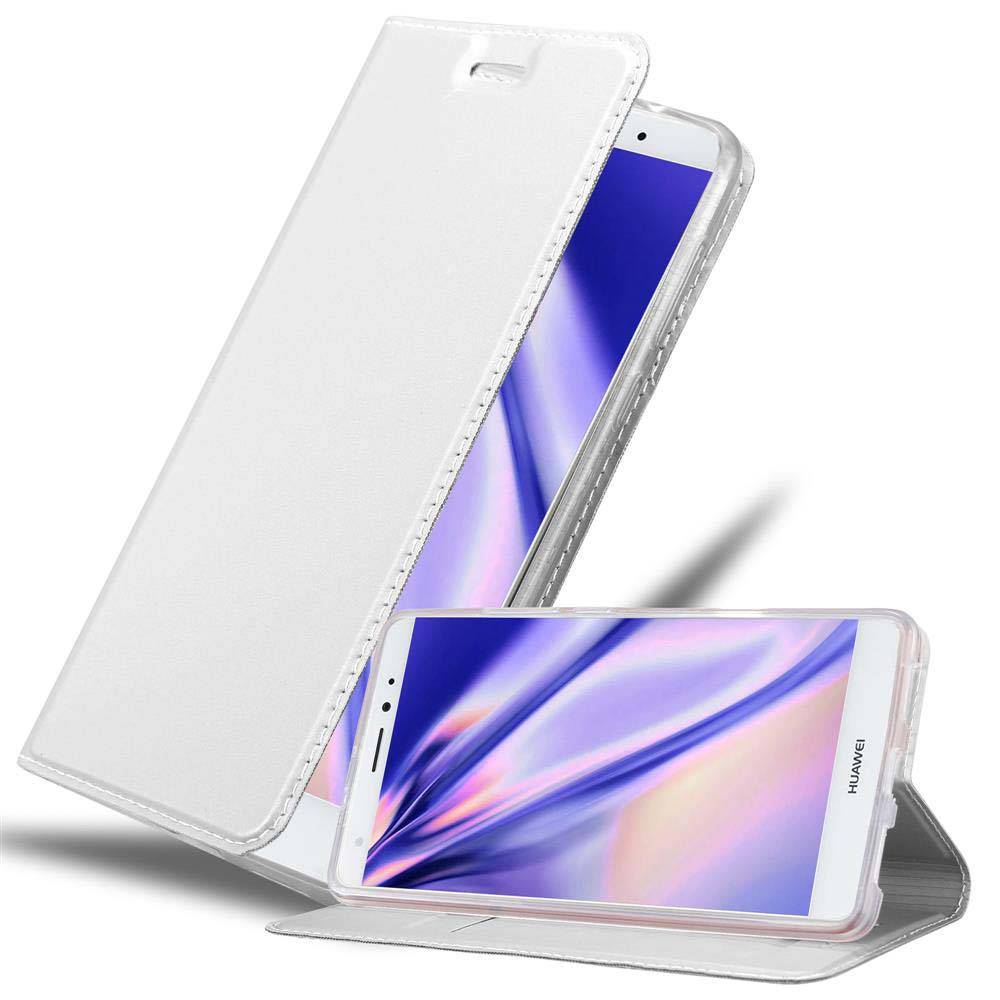 Cadorabo Handyhülle für Huawei MATE S Schutz Hülle in Silber Cover Etui Book Case Booklet