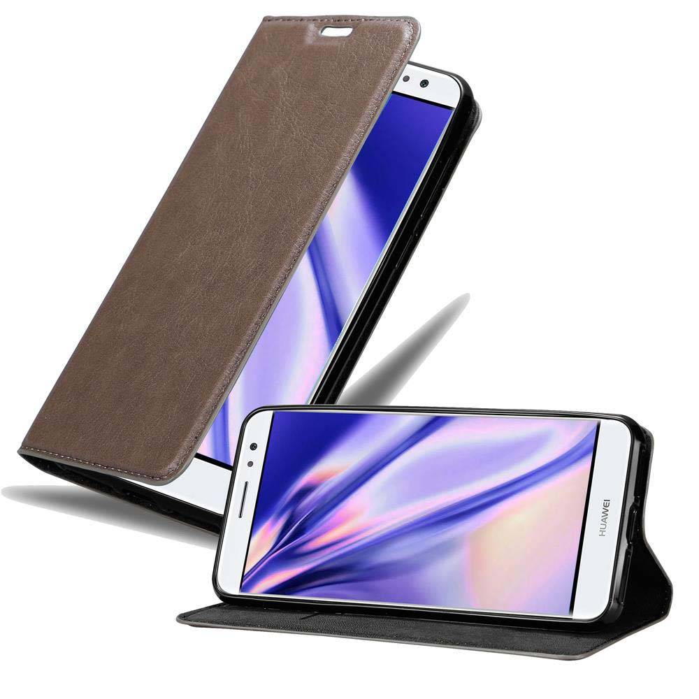 Cadorabo Hülle für Huawei NOVA PLUS Schutz Hülle in Braun Handyhülle Etui Case Cover Magnetverschluss