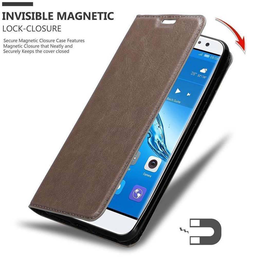 Cadorabo Hülle für Huawei NOVA PLUS Schutz Hülle in Braun Handyhülle Etui Case Cover Magnetverschluss