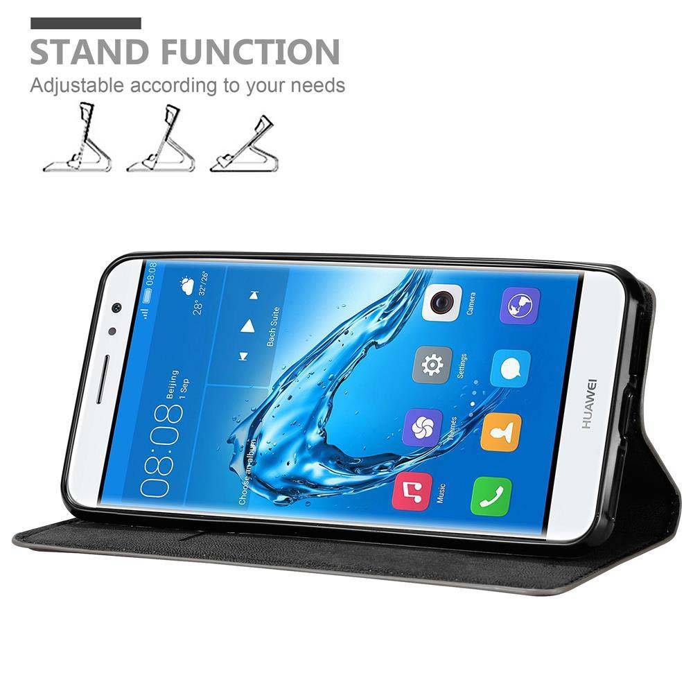Cadorabo Hülle für Huawei NOVA PLUS Schutz Hülle in Braun Handyhülle Etui Case Cover Magnetverschluss