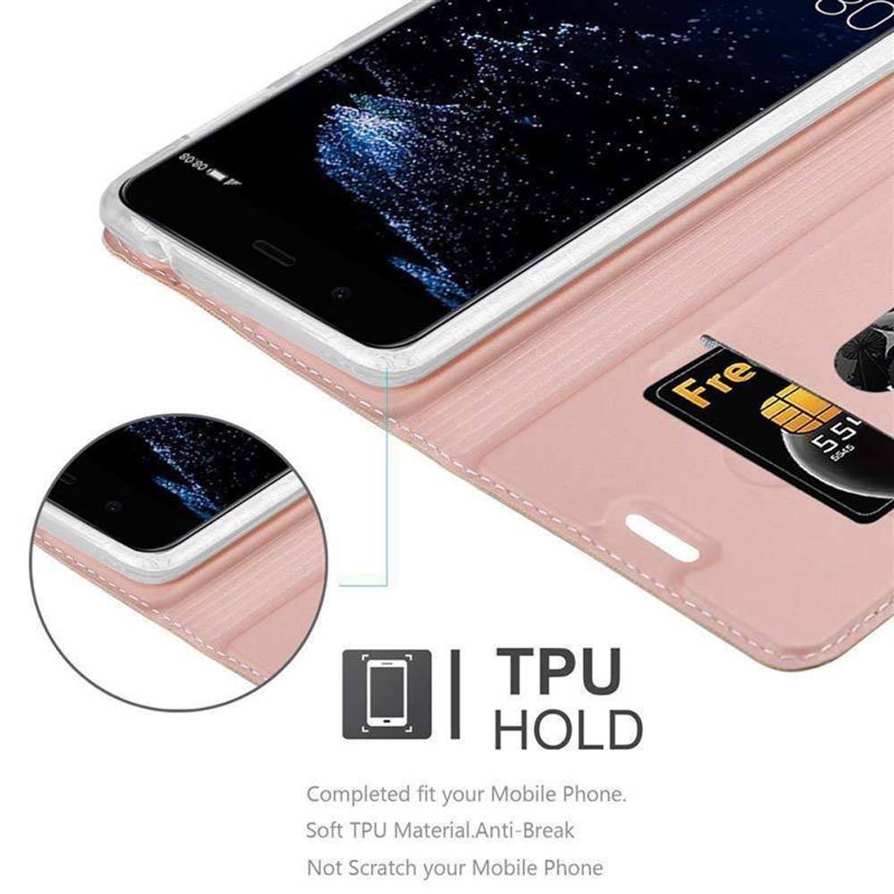 Cadorabo Handyhülle für Huawei P10 PLUS Schutz Hülle in Rosa Cover Etui Book Case Booklet