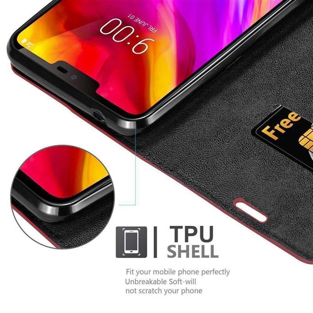 Cadorabo Hülle für LG G7 ThinQ / FIT / ONE Schutz Hülle in Rot Handyhülle Etui Case Cover Magnetverschluss