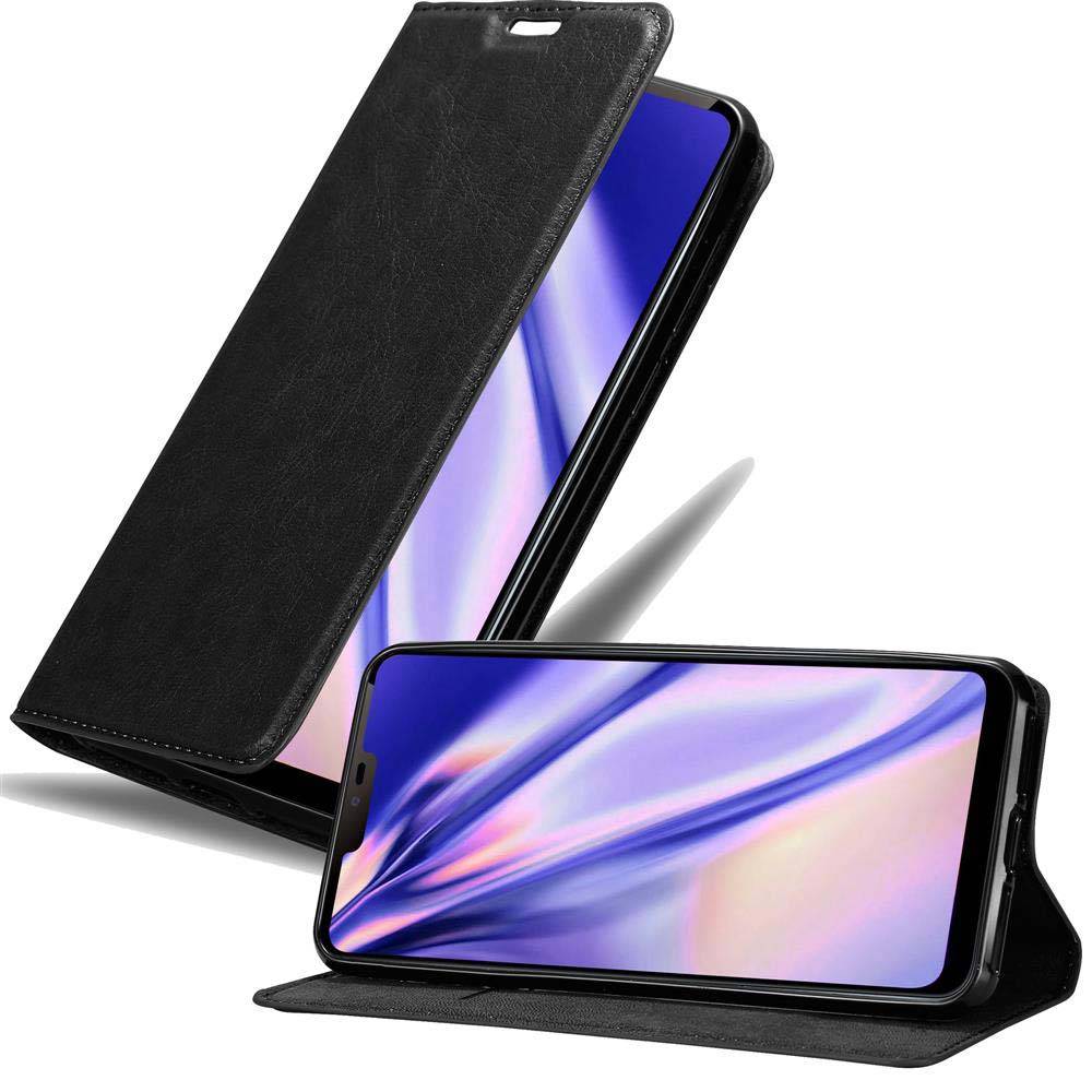 Cadorabo Hülle für LG G7 ThinQ / FIT / ONE Schutz Hülle in Schwarz Handyhülle Etui Case Cover Magnetverschluss