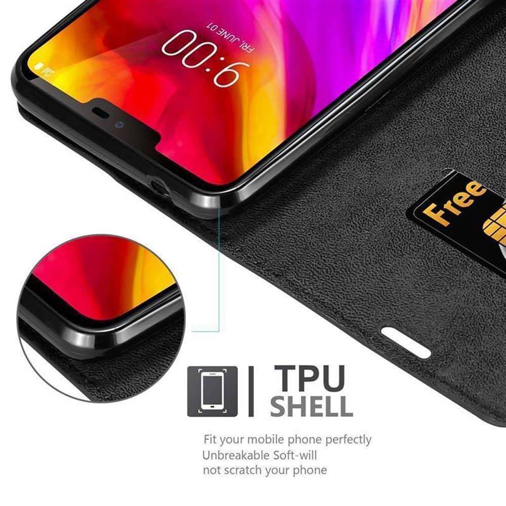 Cadorabo Hülle für LG G7 ThinQ / FIT / ONE Schutz Hülle in Schwarz Handyhülle Etui Case Cover Magnetverschluss