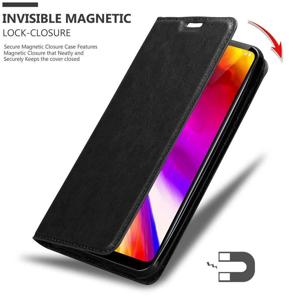 Cadorabo Hülle für LG G7 ThinQ / FIT / ONE Schutz Hülle in Schwarz Handyhülle Etui Case Cover Magnetverschluss