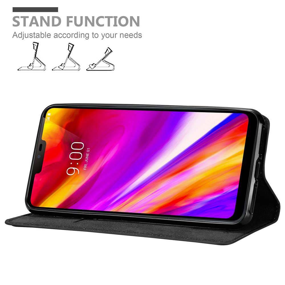 Cadorabo Hülle für LG G7 ThinQ / FIT / ONE Schutz Hülle in Schwarz Handyhülle Etui Case Cover Magnetverschluss